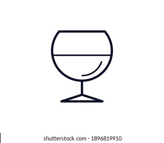 Cognac icon. Bar black line sign. Premium quality graphic design pictogram. Outline symbol icon for web design, website and mobile app on white background. Monochrome icon of cognac 