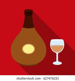 Cognac icon in flat style isolated . Alcohol symbol stock vector illustration.