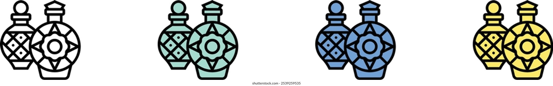 cognac icon. Outline, Green, Blue and Yellow Style Design Isolated On White Background
