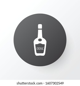 Cognac icon symbol. Premium quality isolated vodka bottle element in trendy style.