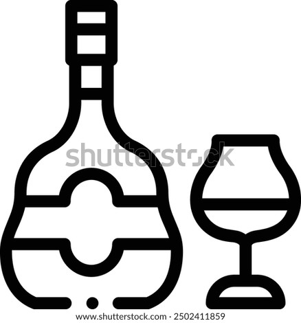 cognac icon. Thin Linear Style Design Isolated On White Background