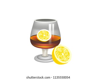 Cognac with lemon