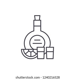 Cognac line icon concept. Cognac vector linear illustration, symbol, sign