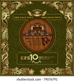 cognac luxury background label banner gold oak advertising