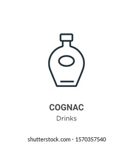 Cognac outline vector icon. Thin line black cognac icon, flat vector simple element illustration from editable drinks concept isolated on white background