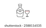 Cognac Vector Icon - Premium Aged French Brandy Snifter Glass Illustration