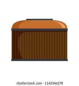 Cognac wood barrel icon. Flat illustration of cognac wood barrel vector icon for web isolated on white