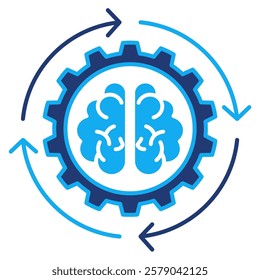 Cognition Icon - Dual Tone Style - Brain Theme