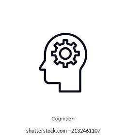 Cognition icon. Outline style icon design isolated on white background