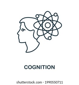 Cognition line icon. Creative outline design from artificial intelligence icons collection. Thin cognition icon for infographics and banner