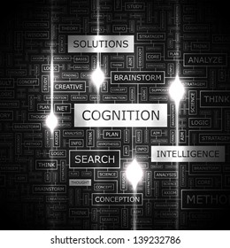 COGNITION. Word cloud concept illustration.