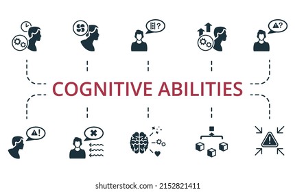 Cognitive Abilities Set Icon. Editable Icons Cognitive Abilities Theme Such As Pattern Recognition, Selective Attention, Processing Speed And More.