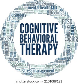 Cognitive Behavioral Therapy conceptual vector illustration word cloud isolated on white background.