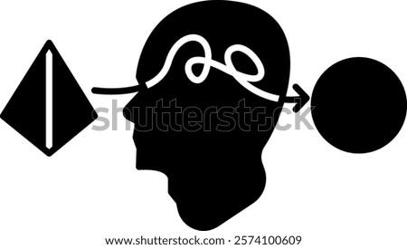 Cognitive bias Icon - Black Filled Style - Neuroscience Theme
