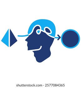 Cognitive bias Icon - Dual Tone Style - Neuroscience Theme