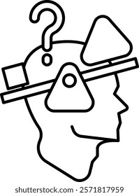 Cognitive Bias Icon - Line Style - Critical Thinking Theme