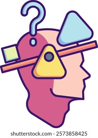 Cognitive Bias Icon - Lineal Color Style - Critical Thinking Theme