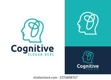 Cognitive Brain Head for Neurodiversity Neurology Autism Disorder Logo Design Branding Template