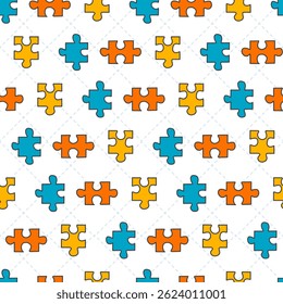Cognitive Challenge Multicolored Puzzle Party Pattern can be use for background and apparel design