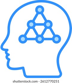 Cognitive Complexity Icon Blue Color Vector Illustration