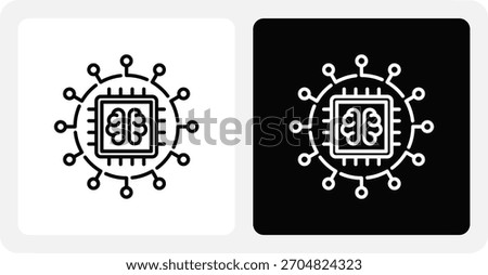 Cognitive Computing   Dual Monochrome Icon Set