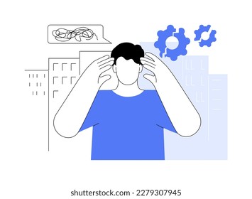 Cognitive dissonance abstract concept vector illustration. Mental discomfort, conflict, missing out, psychological abuse, emotional state, decision making, experience abstract metaphor.