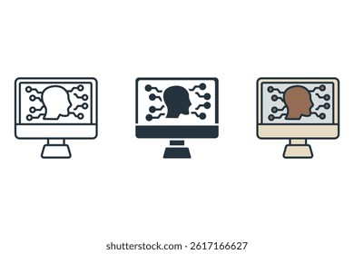 cognitive experience icons isolated on White Background. Flat style design