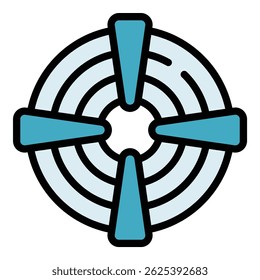 Cognitive focus icon outline vector. Human development. Brain sensory color flat