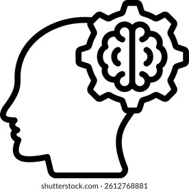 Cognitive Function Icon Outline Vector Illustration