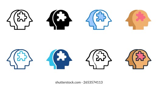 Cognitive Health icon set multiple style collection 
