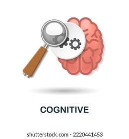 Cognitive icon. 3d illustration from neuromarketing collection. Creative Cognitive 3d icon for web design, templates, infographics and more