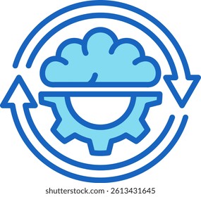 Cognitive Icon Blue Vector Illustration