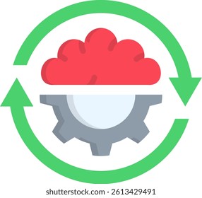 Cognitive Icon Flat Vector Illustration