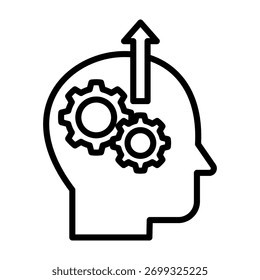Ilustração de vetor de design de linha de ícone cognitivo