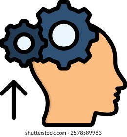 Cognitive Icon Lineal Color Vector Illustration