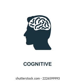 Cognitive icon. Monochrome simple Neuromarketing icon for templates, web design and infographics