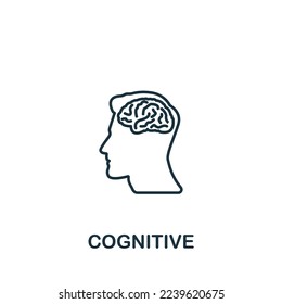 Cognitive icon. Monochrome simple Neuromarketing icon for templates, web design and infographics