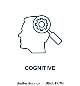 Cognitive icon. Simple line element from life skills collection. Filled Cognitive icon for templates, infographics and more.