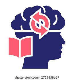 Icono de aprendizaje cognitivo Color Relleno Estilo Ilustración vectorial