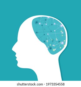 The cognitive link in the human brain. Vector illustration