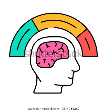 cognitive load ux ui design line icon vector. cognitive load ux ui design sign. isolated symbol illustration