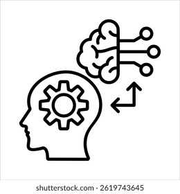 Cognitive Outline Icon. Simple vector illustration On White Background
