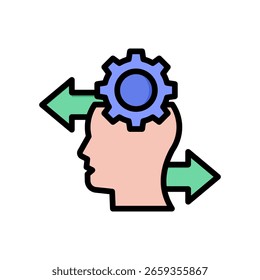 Cognitive Process Icon Lineal Color Vector Illustration