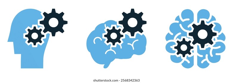 Cognitive Process Psychology Icons Vector for mental health awareness and personal development.