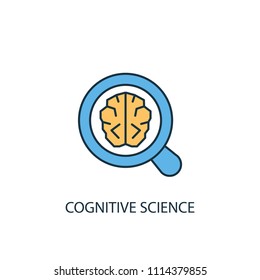 Cognitive Science concept 2 colored line icon. Simple yellow and blue element illustration. Cognitive Science concept outline symbol design from Artificial Intelligence set