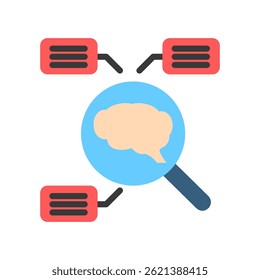 Color plano de Ciencia cognitiva, mini icono de ilustración. uso para concepto moderno, impresión, interfaz de usuario, kit de UX, Web y desarrollo de App. Vector EPS 10, relacionado con la inteligencia artificial, tema de tecnología