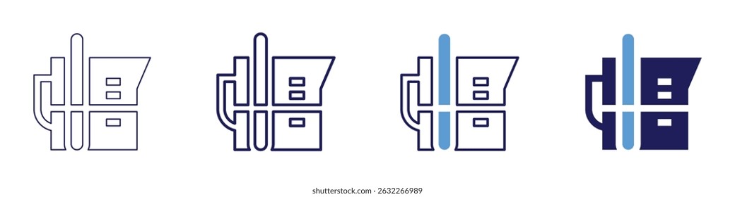 Cognitive science icon in 4 different styles. Thin Line, Line, Bold Line, Duotone. Duotone style. Editable stroke.