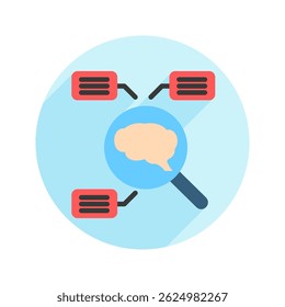 Cognitive Science rounded color, mini illustration icon. use for modern concept, print, UI, UX kit, web and app development. Vector EPS 10, related to artificial intelligence, technology theme
