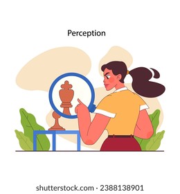 Cognitive skill. Human cognitive function, ability or capacity to process data. Intellect development. Motor and learning skill, memory and attention span. Flat vector illustration