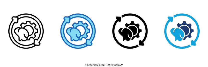 Cognitive Skill Icon Multi Style Vector Illustration